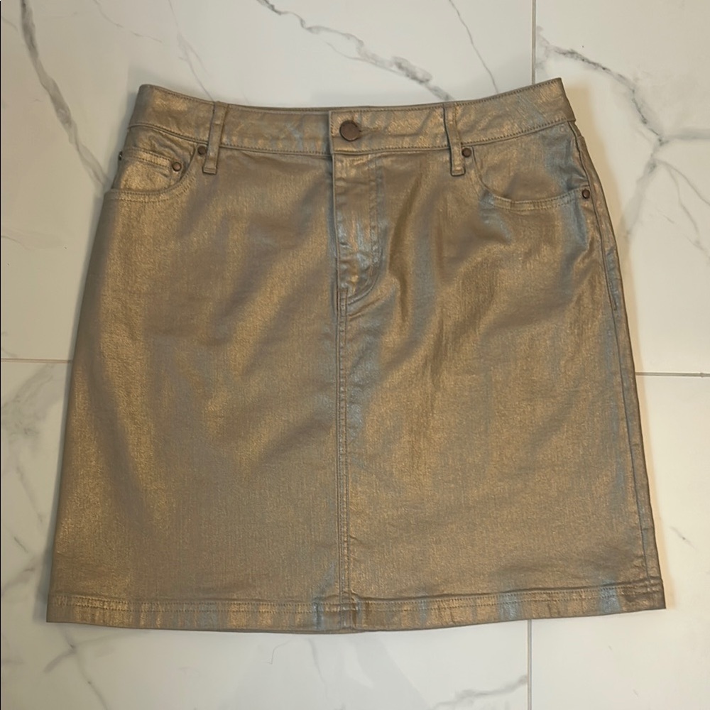 Boden Gold Mini Skirt Casual Workwear